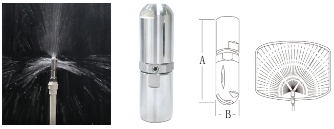 Compact 19250 Rotary Container Cleaning Nozzle with spray angle indication
