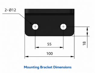 Hose Reel 584 Series Mounting Bracket Dimensions