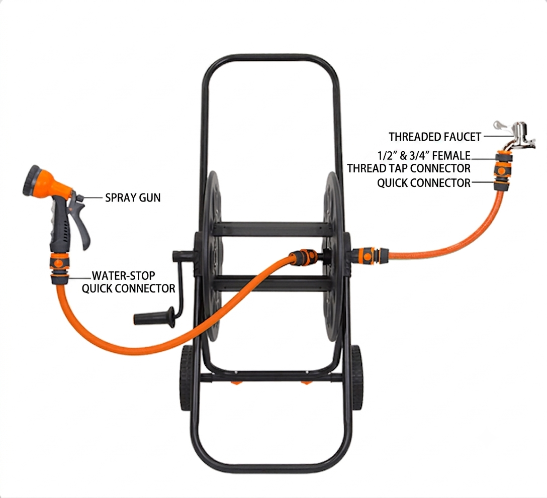 Garden Hose Reel Cart Components