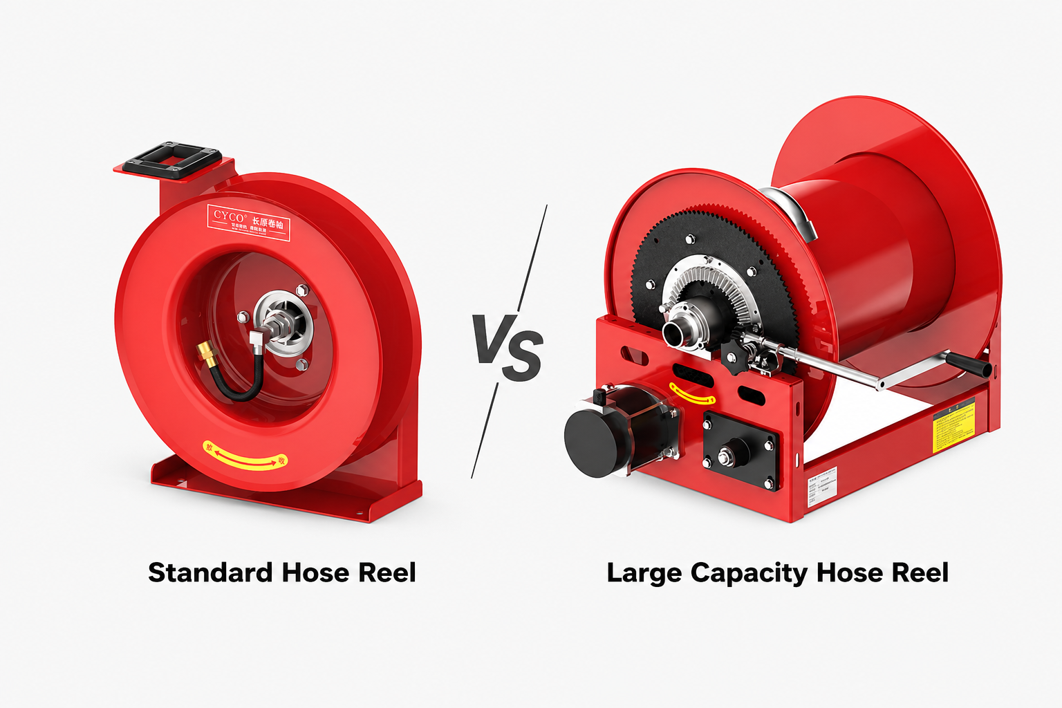 Large capacity hose reel with oversized drum