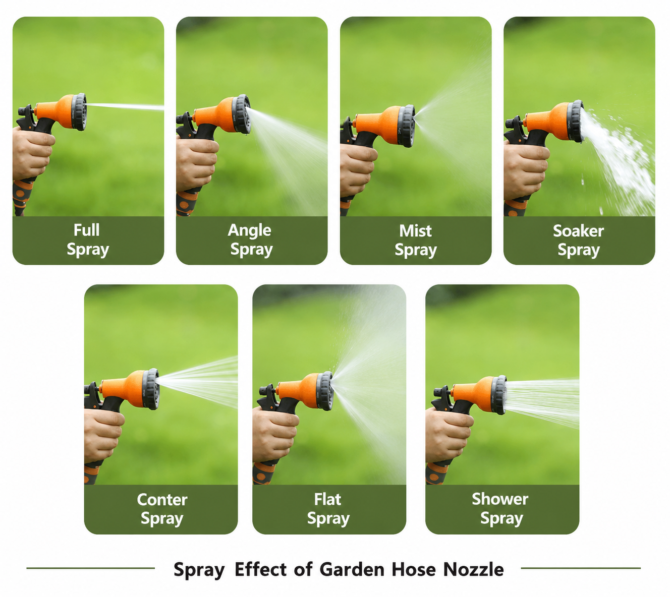 Spray Effect of Garden Hose Nozzle