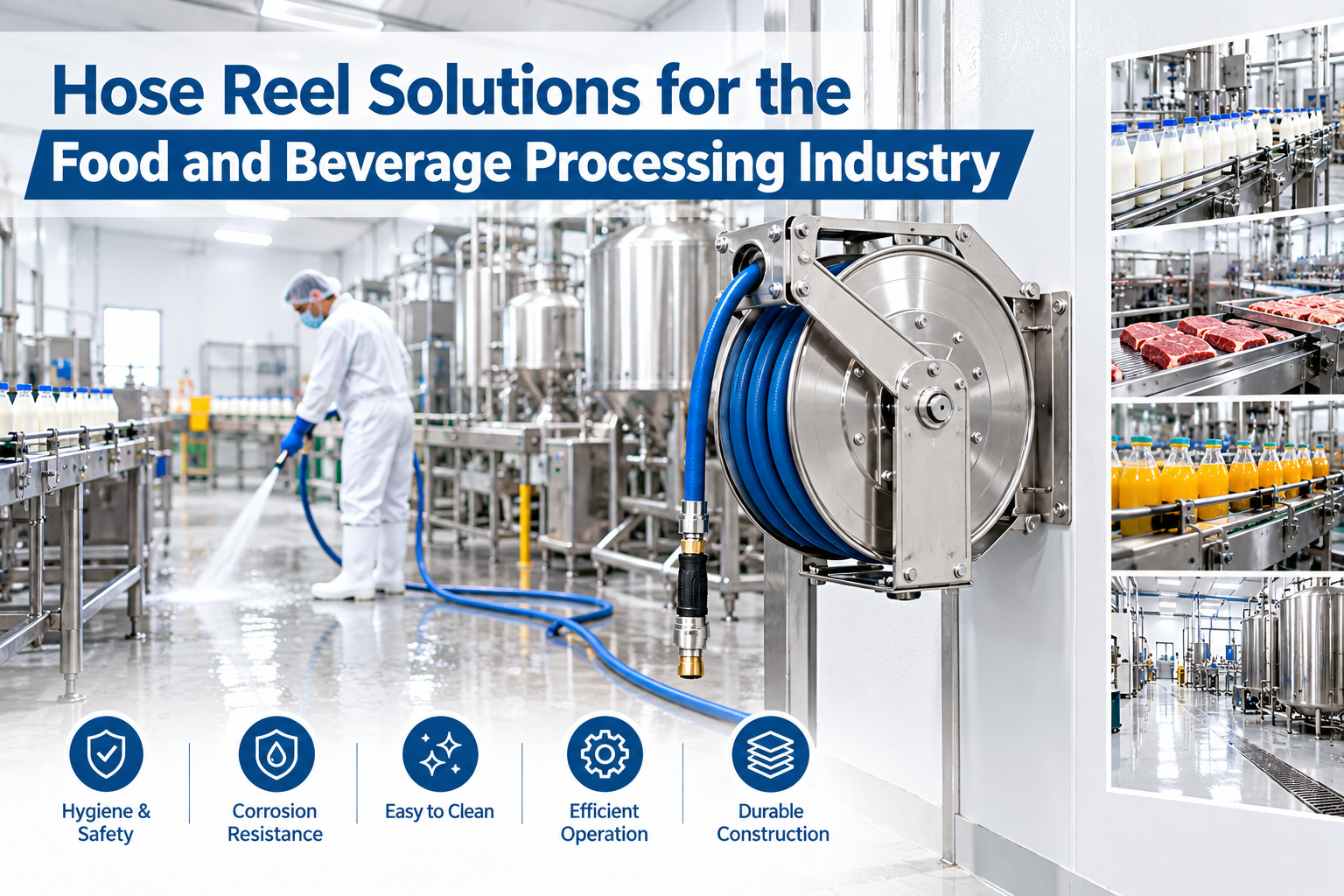 Hose Reel Solutions for the Food and Beverage Processing Industry
