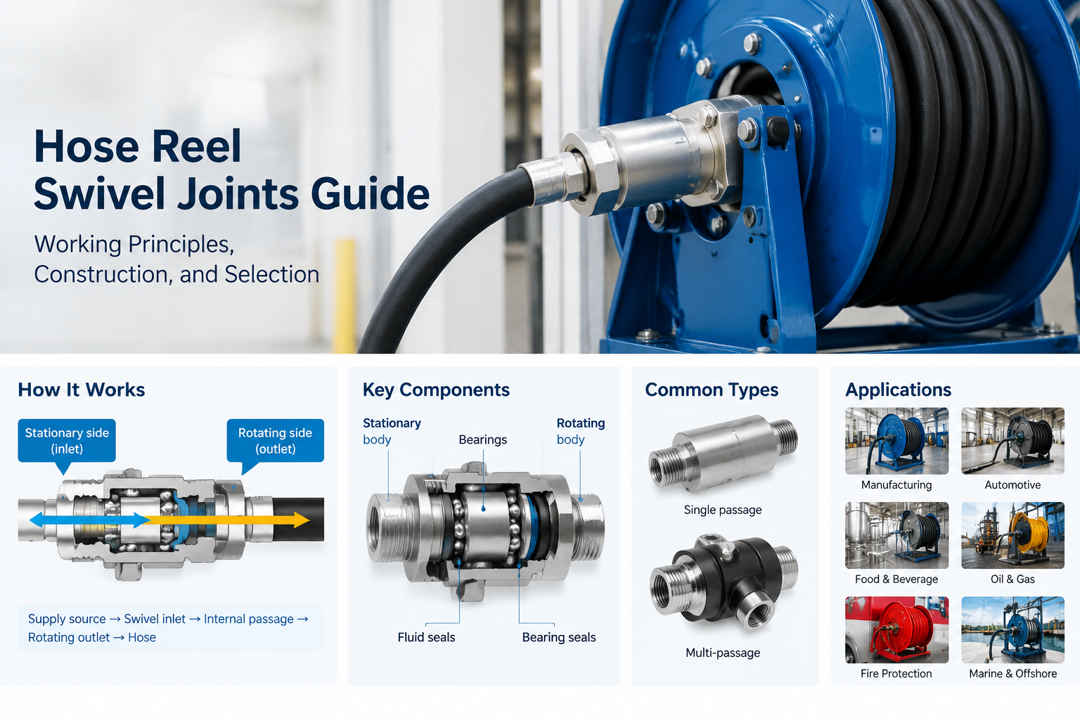 Hose Reel Swivel Joints Guide: Working Principles, Construction, and Selection