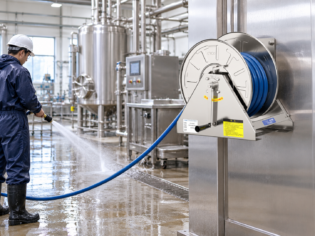 Industrial Washdown with Stainless Steel Manual Hose Reel